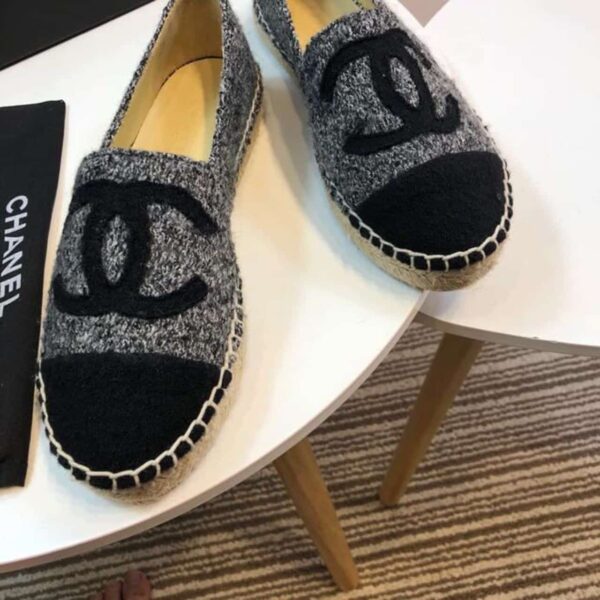 Chanel Espadrilles Grey/Black For Women, Women's Shoes G29762