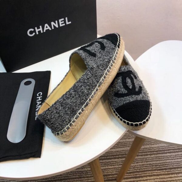 Chanel Espadrilles Grey/Black For Women, Women's Shoes G29762