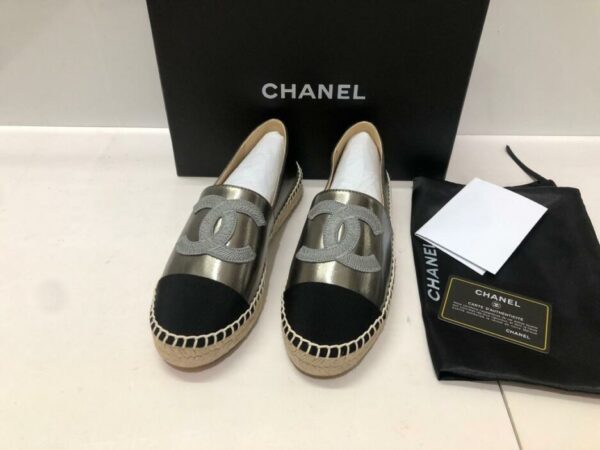 Chanel Espadrilles Metallic Grey For Women, Women's Shoes G29762