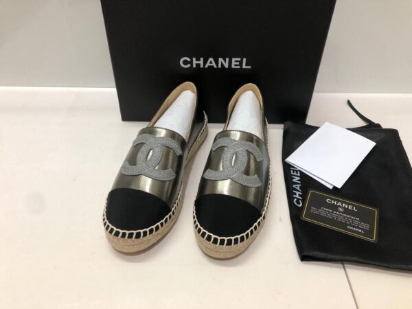 Chanel Espadrilles Metallic Grey For Women, Women's Shoes G29762