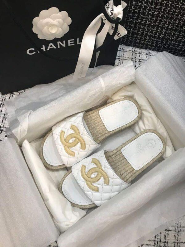 Chanel Espadrilles White/Beige For Women, Women's Shoes G35604