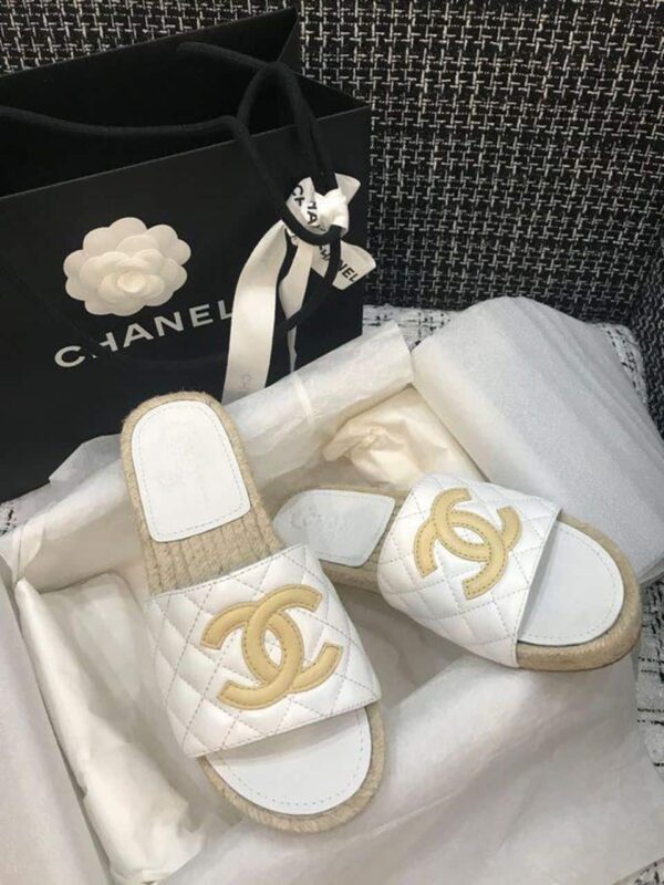 Chanel Espadrilles White/Beige For Women, Women's Shoes G35604
