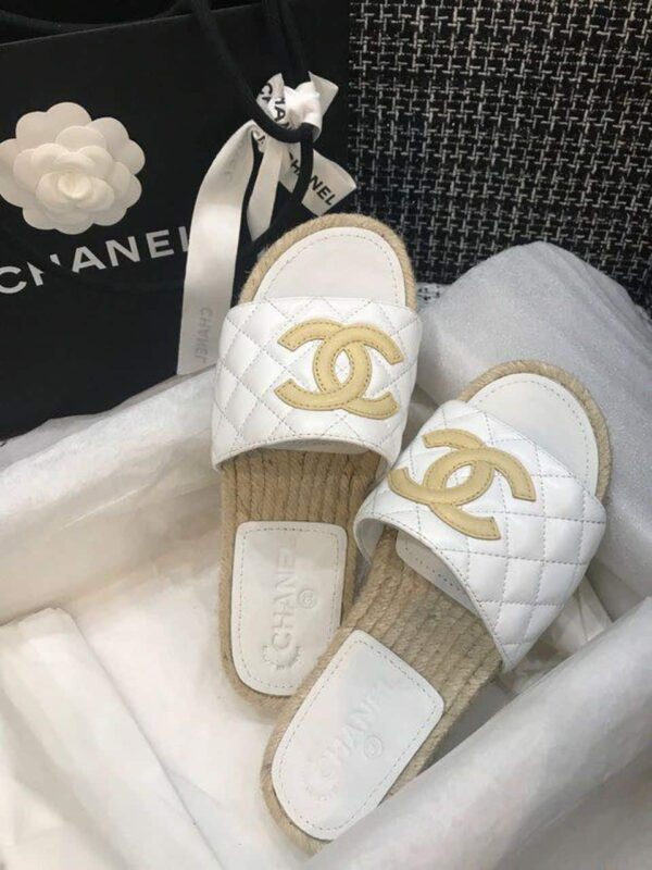 Chanel Espadrilles White/Beige For Women, Women's Shoes G35604
