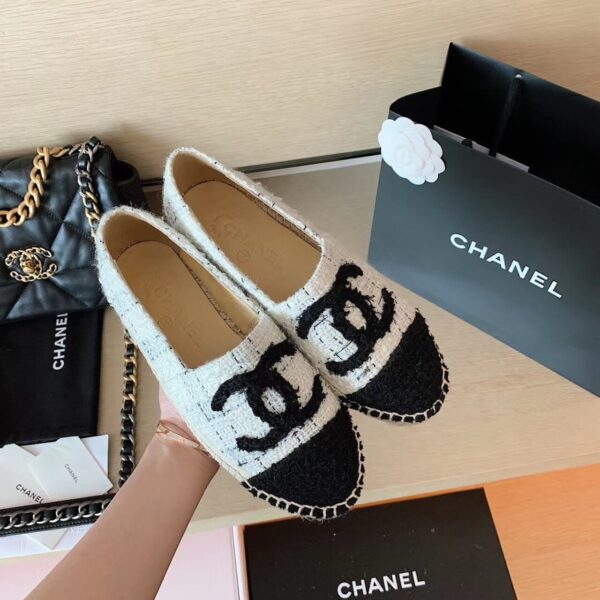Chanel Espadrilles White/Black For Women, Women's Shoes G29762
