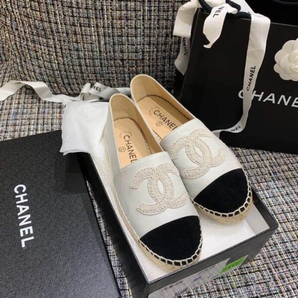 Chanel Espadrilles White/Black For Women, Women's Shoes G29762