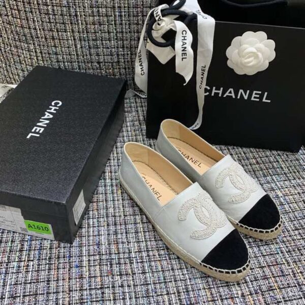 Chanel Espadrilles White/Black For Women, Women's Shoes G29762