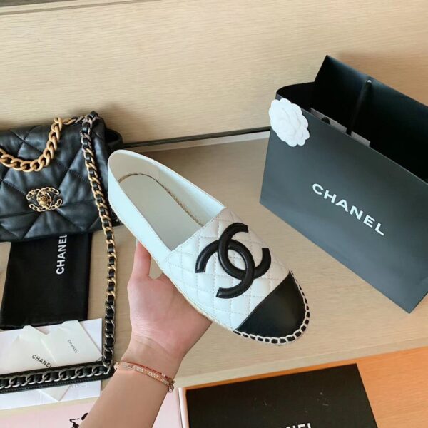 Chanel Espadrilles White/Black For Women, Women's Shoes G29762
