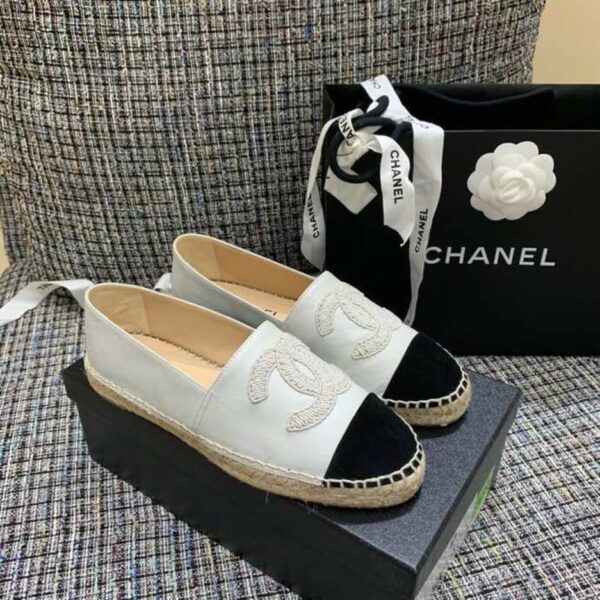 Chanel Espadrilles White/Black For Women, Women's Shoes G29762
