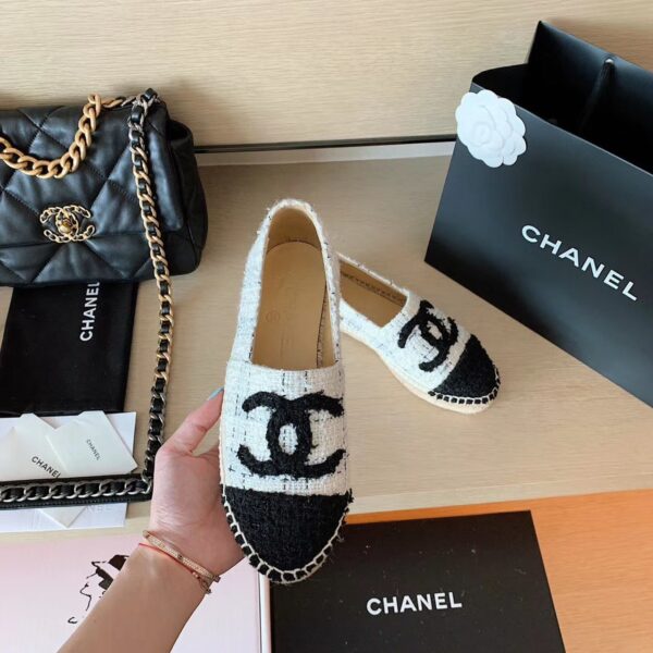 Chanel Espadrilles White/Black For Women, Women's Shoes G29762