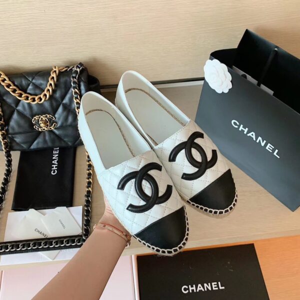 Chanel Espadrilles White/Black For Women, Women's Shoes G29762