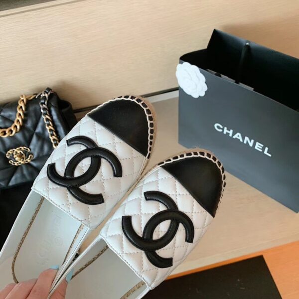Chanel Espadrilles White/Black For Women, Women's Shoes G29762