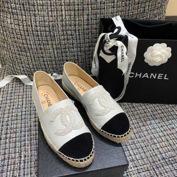 Chanel Espadrilles White/Black For Women, Women's Shoes G29762