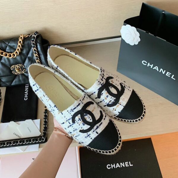 Chanel Espadrilles White/Black For Women, Women's Shoes G29762