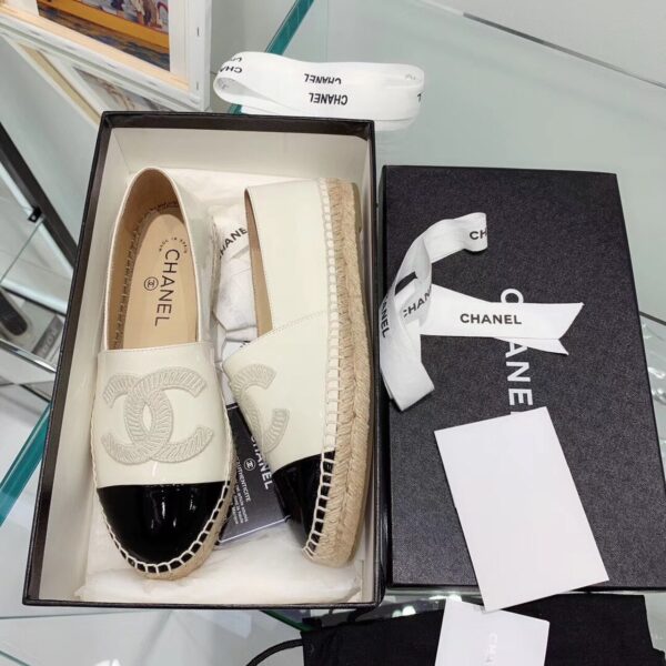 Chanel Espadrilles White/Black For Women, Women's Shoes G29762