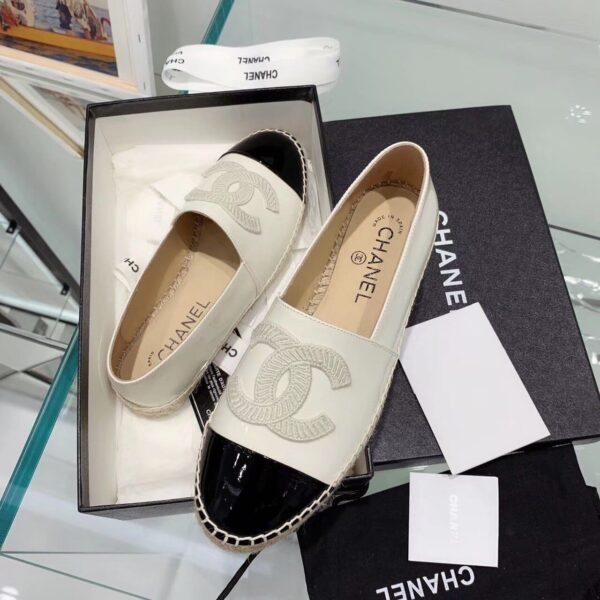 Chanel Espadrilles White/Black For Women, Women's Shoes G29762