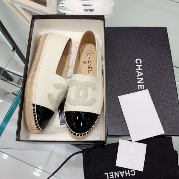 Chanel Espadrilles White/Black For Women, Women's Shoes G29762
