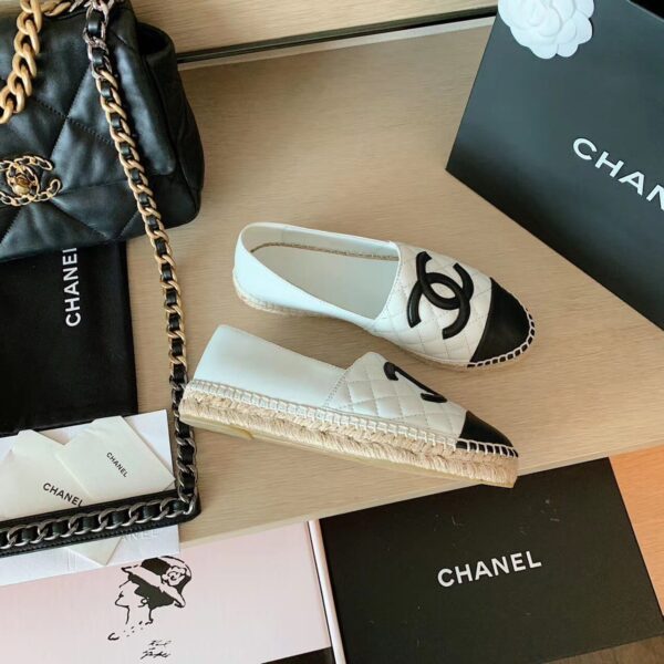 Chanel Espadrilles White/Black For Women, Women's Shoes G29762