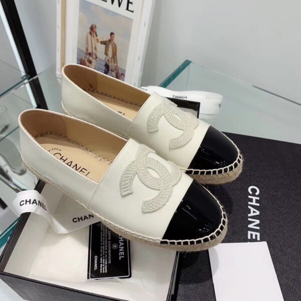 Chanel Espadrilles White/Black For Women, Women's Shoes G29762