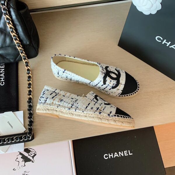 Chanel Espadrilles White/Black For Women, Women's Shoes G29762