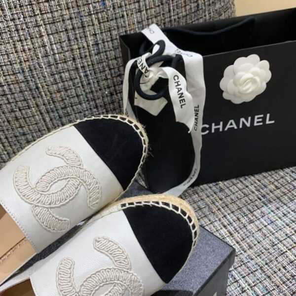 Chanel Espadrilles White/Black For Women, Women's Shoes G29762
