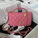 [REP 1:1] Chanel Flap Bag Black/Pink/White For Women 20cm / 7.9in