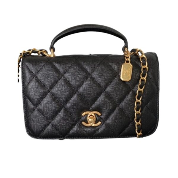 [REP 1:1] Chanel Flap Bag Black/Pink/White For Women 20cm / 7.9in