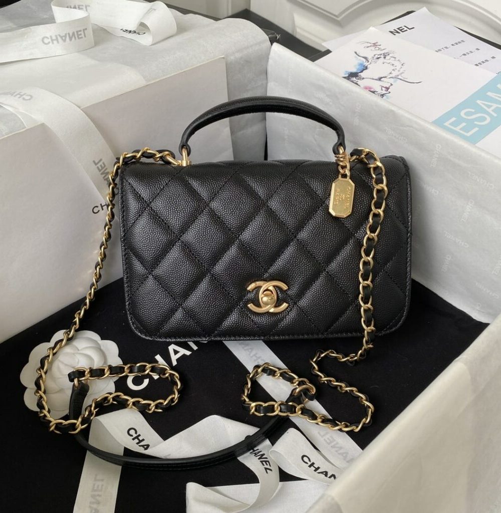 [REP 1:1] Chanel Flap Bag Black/Pink/White For Women 20cm / 7.9in