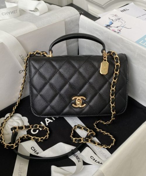 [REP 1:1] Chanel Flap Bag Black/Pink/White For Women 20cm / 7.9in