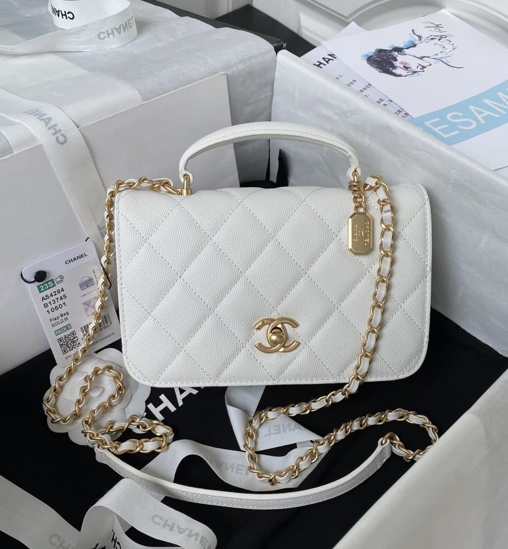 [REP 1:1] Chanel Flap Bag Black/Pink/White For Women 20cm / 7.9in