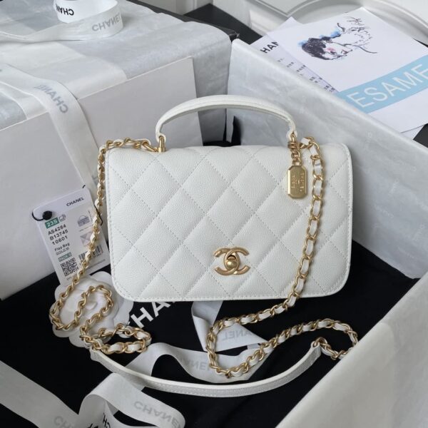 [REP 1:1] Chanel Flap Bag Black/Pink/White For Women 20cm / 7.9in