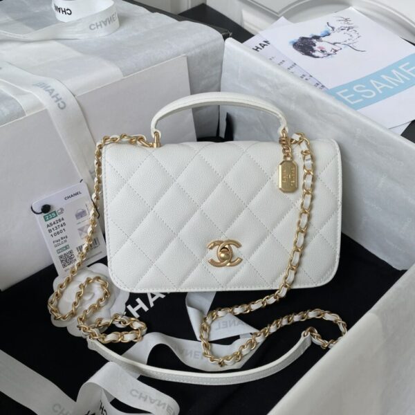 [REP 1:1] Chanel Flap Bag Black/Pink/White For Women 20cm / 7.9in