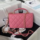 [REP 1:1] Chanel Flap Bag Black/Pink/White For Women 20cm / 7.9in