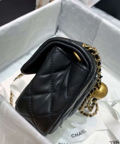 replica-chanel-flap-bag-with-cc-ball-on-strap-black-for-women-as1787-6