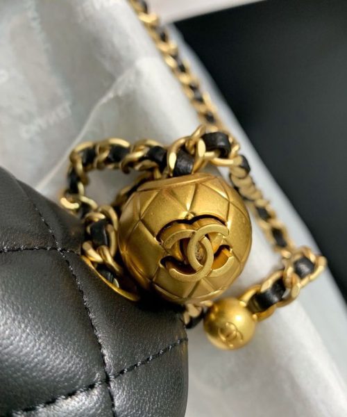 replica-chanel-flap-bag-with-cc-ball-on-strap-black-for-women-as1787-7