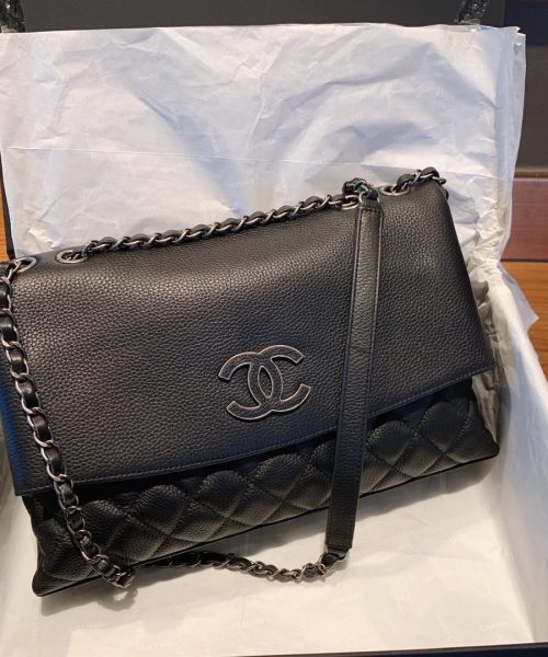 [REP 1:1] Chanel Flap Bag With Top Handle Black Bag For Women 32cm/12.5in