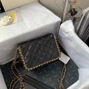[REP 1:1] Chanel Flapbag With Chain Black For Women, Women's Bags 8.3in/21cm