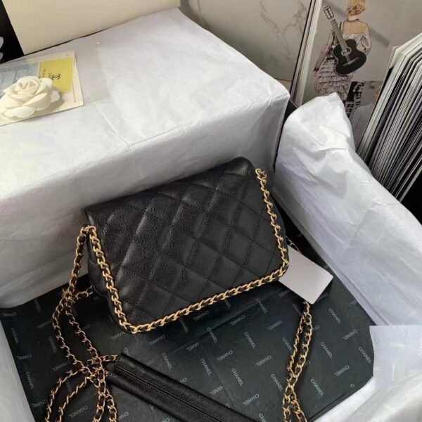 [REP 1:1] Chanel Flapbag With Chain Black For Women, Women's Bags 8.3in/21cm
