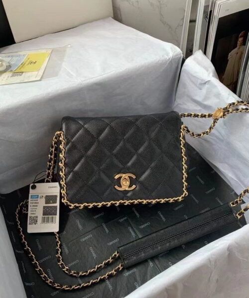 [REP 1:1] Chanel Flapbag With Chain Black For Women, Women's Bags 8.3in/21cm