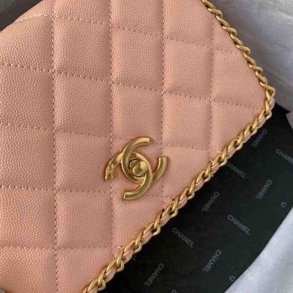 [REP 1:1] Chanel Flapbag With Chain Light Pink For Women, Women's Bags 8.3in/21cm
