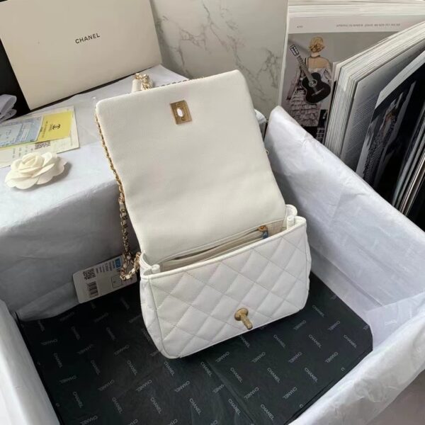 [REP 1:1] Chanel Flapbag With Chain White For Women, Women's Bags 8.3in/21cm