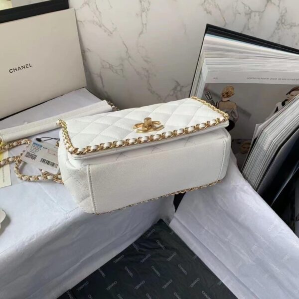 [REP 1:1] Chanel Flapbag With Chain White For Women, Women's Bags 8.3in/21cm
