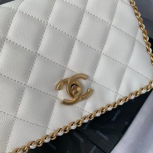 [REP 1:1] Chanel Flapbag With Chain White For Women, Women's Bags 8.3in/21cm