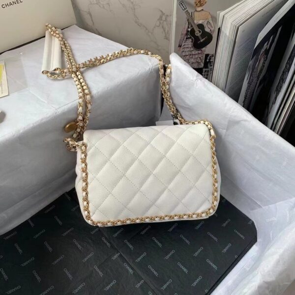 [REP 1:1] Chanel Flapbag With Chain White For Women, Women's Bags 8.3in/21cm