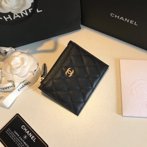 Chanel Flat Card Holder Black Bag For Women 11.5cm/4.5in