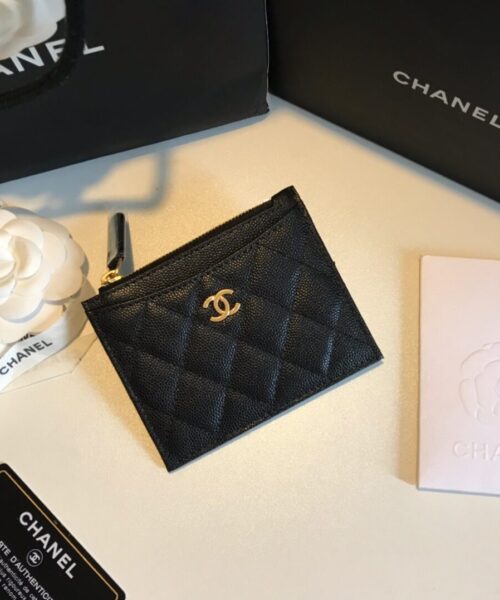 Chanel Flat Card Holder Black Bag For Women 11.5cm/4.5in