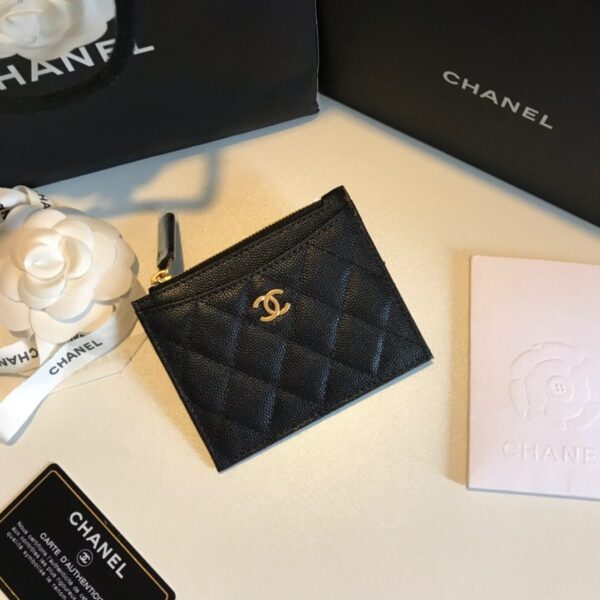 Chanel Flat Card Holder Black Bag For Women 11.5cm/4.5in