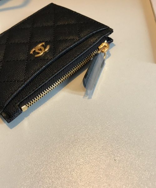 1:1 Replica Chanel Flat Card Holder Black Bag For Women 11.5cm/4.5in