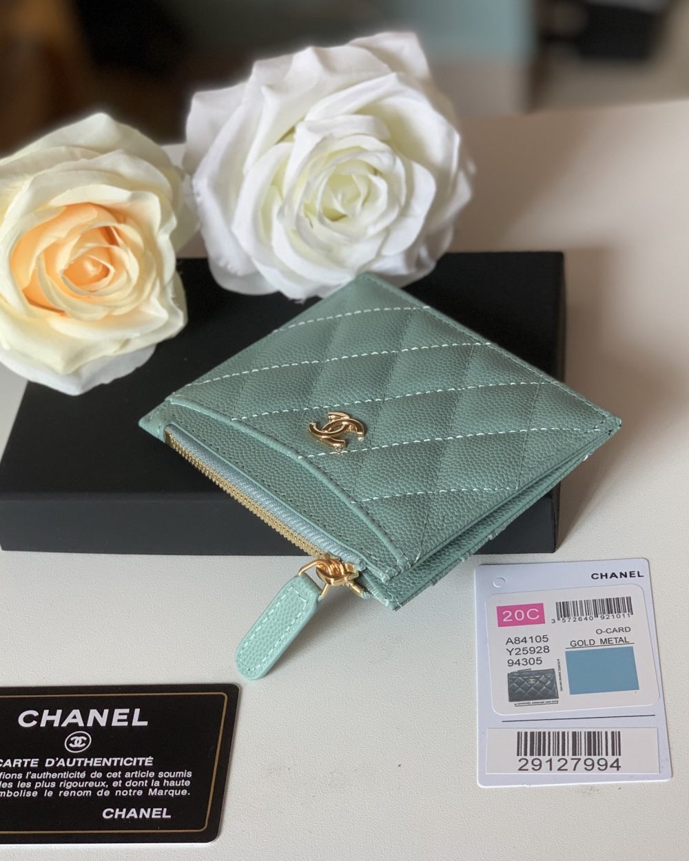 1:1 Replica Chanel Flat Card Holder Mint Bag For Women 11.5cm/4.5in