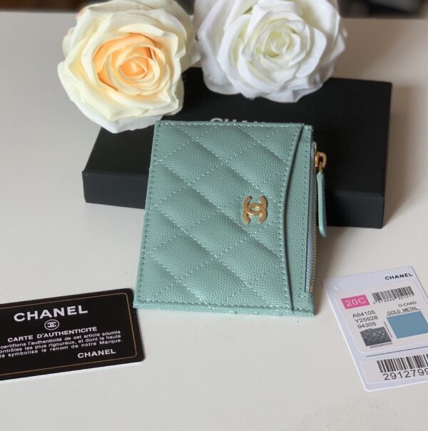 Chanel Flat Card Holder Mint Bag For Women 11.5cm/4.5in