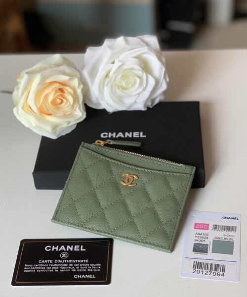 Chanel Flat Card Holder Olive Bag For Women 11.5cm/4.5in